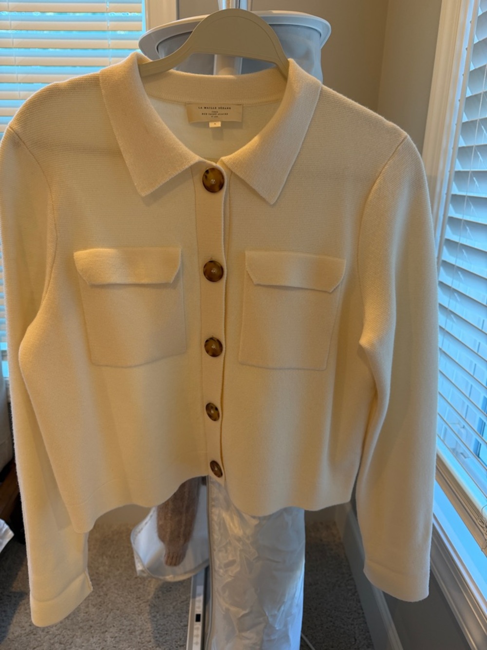 Sezane Betty Cardigan in Ecru